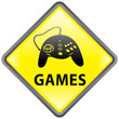 " Games " Sign (yellow - diamond - roadsign style - vector)