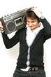 Cool boy with radio