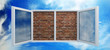 Window put by a bricklaying