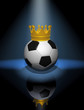 soccer ball with crown in blue spotlight