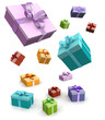 Illustration: Colorful gift box falling Colorful gift box falling