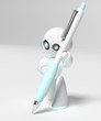 Robot s perem v ruce