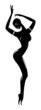 Black statuette. Vector illustration