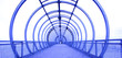 blue glass corridor