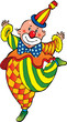 Funny clown on a white background. Vector art-illustration.