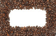 Coffee beans stripes, isolated on white