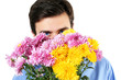waiting man and flowers