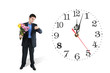 clock and waiting man