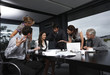 Stressed business team