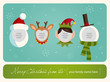 Vektor: Christmas card. Place your photos on christmas characters. Christmas card. Place your photos on christmas characters.