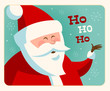 Christmas card with Santa. Vector. Editable