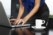 Elegant woman working with her laptop