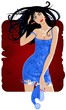 Woman in blue