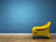 Conceptual interior with yellow armchair Conceptual interior with yellow armchair