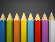 Colour pencils isolated on the grey background Colour pencils isolated on the grey background