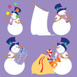 Set of Snowman for design by New Year and Christmas Set of Snowman for design by New Year and Christmas