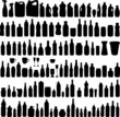 Vector collection of bottle silhouettes