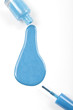 Photo: blue nail polish splashed, white background blue nail polish splashed, white background