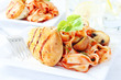 delicious chicken breast with pasta