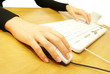 typing on computer keyboard