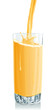 Vector illustration of Glass stream orange juice and drops Vector illustration of Glass stream orange juice and drops