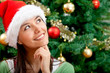 Pensive Christmas woman