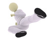 Karatist beat by the foot