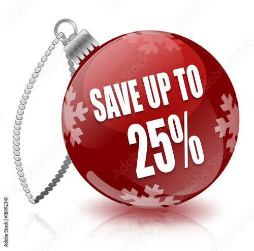 Illustration: Save 25% bauble Save 25% bauble