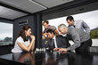 Businessteam playing chess