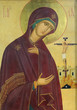 Icon of Mother of God Mary and Jesus Christ on the cross