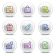 Shopping web colour icons, white circle buttons series