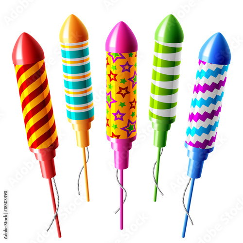 Vektor: Firework rockets. Vector. Firework rockets. Vector.