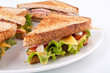 meat, lettuce and cheese sandwich on toasted bread