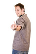 attractive young man asks to follow by him attractive young man asks to follow by him