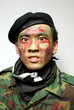 Fierce asian army commando aggressive portrait