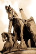 Hungary, Budapest, statues and column in Heroes Square