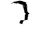 Vector man and woman faces profiles Vector man and woman faces profiles