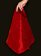 Holding red cloth