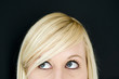 Blonde woman looking left Blonde woman looking left