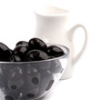 bowl of black olives and oil