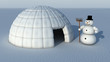 Iglu und Schneemann