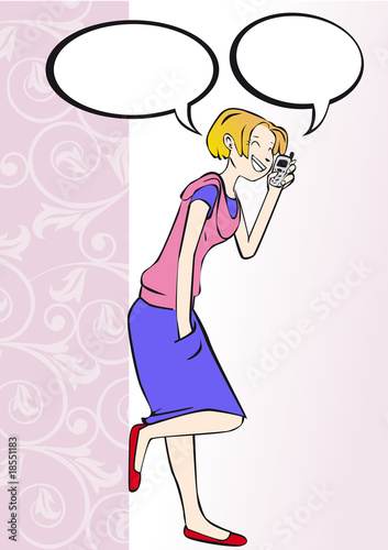 Vector: joven hablando por telefono joven hablando por telefono
