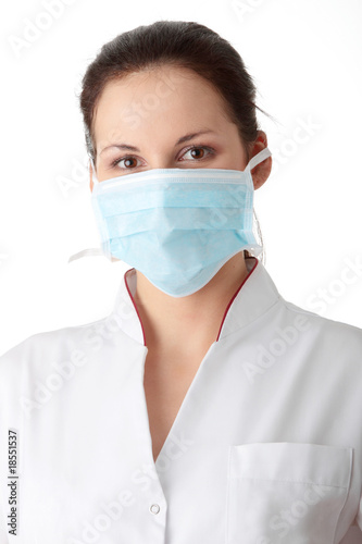 Photo: AH1N1 concept - young nurse AH1N1 concept - young nurse