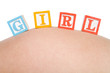 Baby Girl Blocks on Pregnant Belly