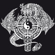 vector illustration tattoo design (white in black) vector illustration tattoo design (white in black)