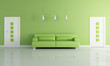 green and white modern interior