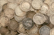 Collection of same-type silver coins. Collection of same-type silver coins.