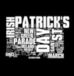 st patrick day word collage on black background