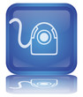 " Webcam " Button (square - blue - shiny - vector - reflection)