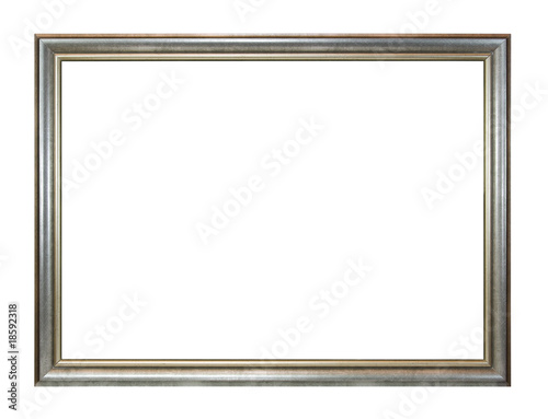 Silver picture frame with clipping path